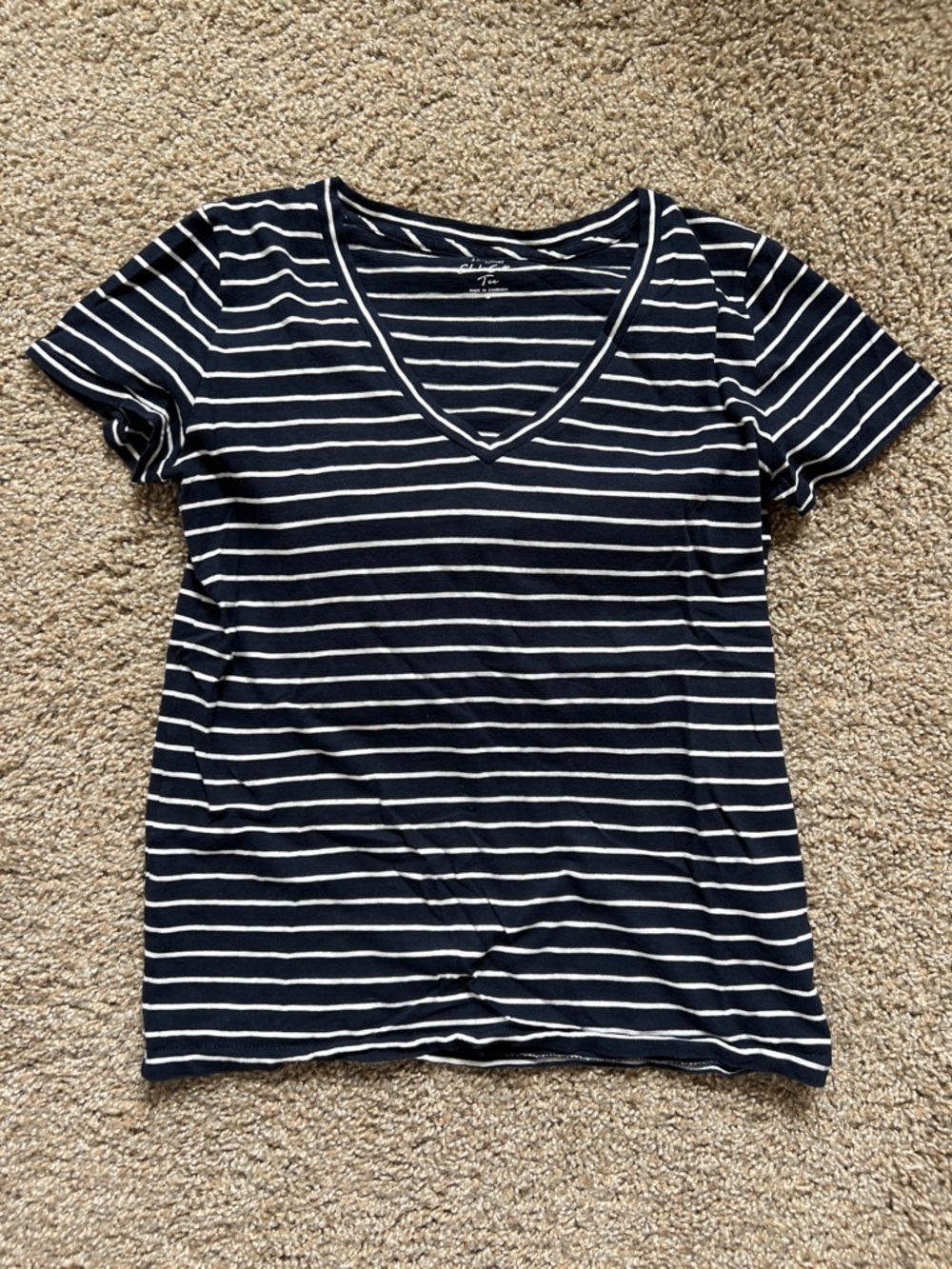 J.Crew Slub Cotton V-Neck Tee Bundle | Small | 3 Shirts | White, Gray, Stripe - Picture 3 of 5